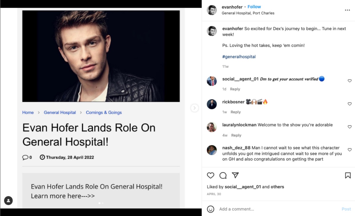  Evan Hofer Talks About Joining General Hospital