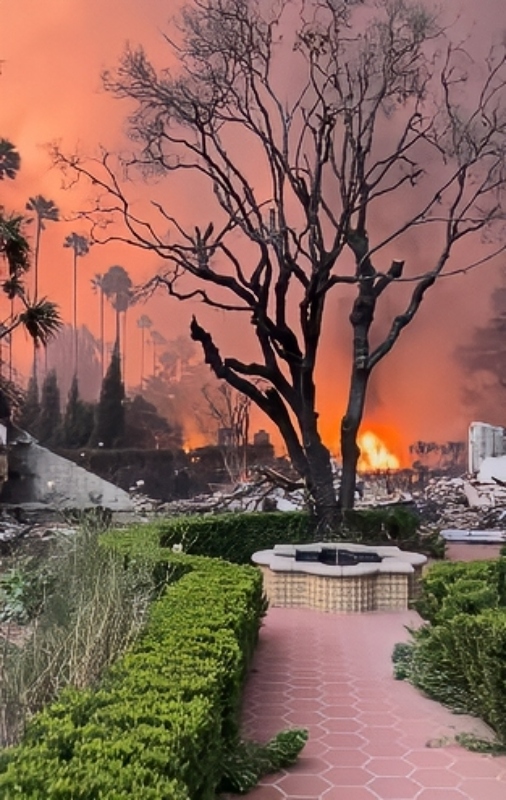 Cameron's destroyed home - Instagram