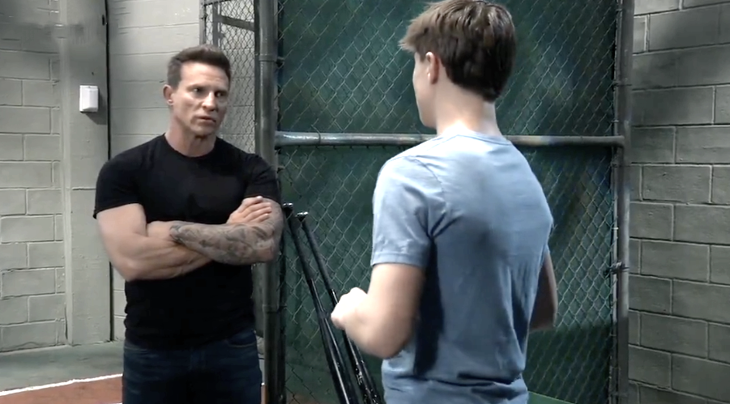 General Hospital: Danny (Asher Antonyzyn) and Jason Morgan (Steve Burton)