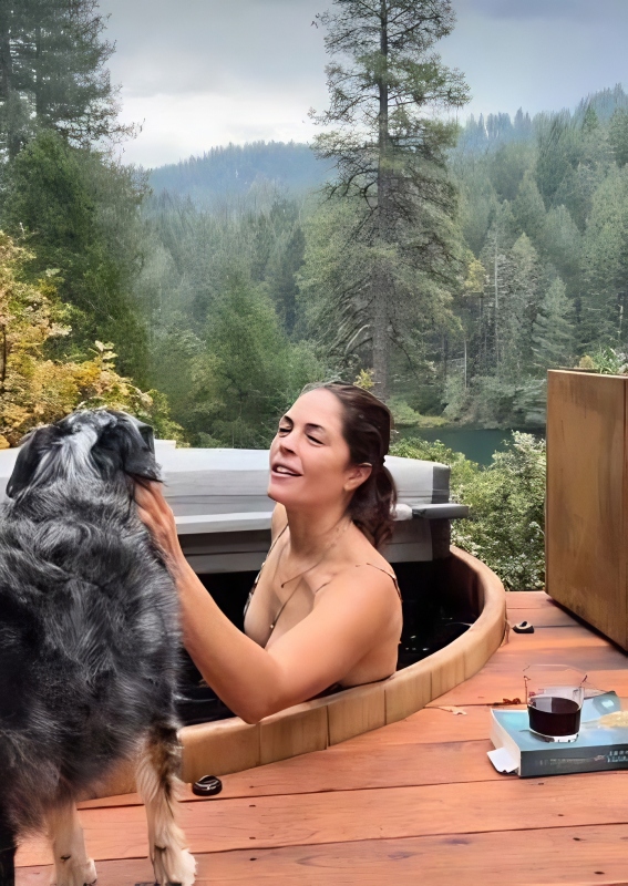 Kelly and Whiskey enjoy the quiet woods - Instagram