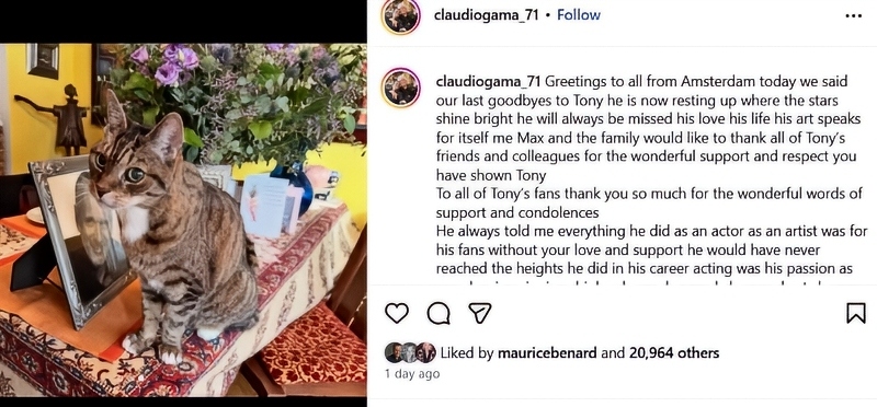 Claudio's last farewell post - Instagram