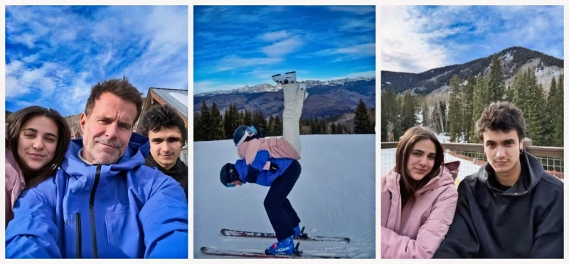 Cameron and the kids this New Year - Instagram