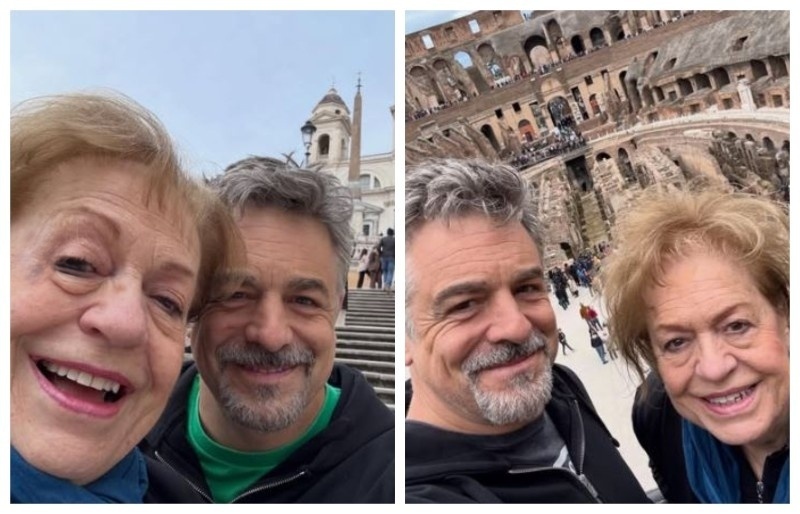 Chris treats his mom - Instagram Collage