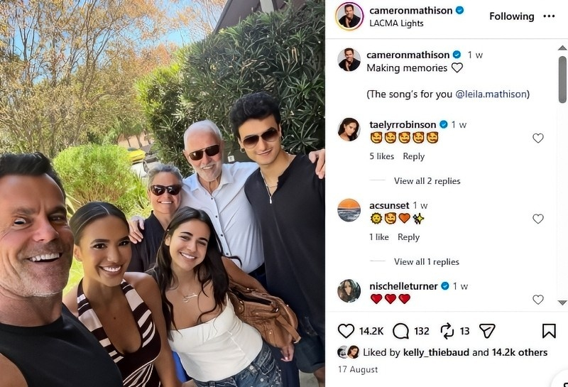 Cameron's summer vacation family shots - Instagram