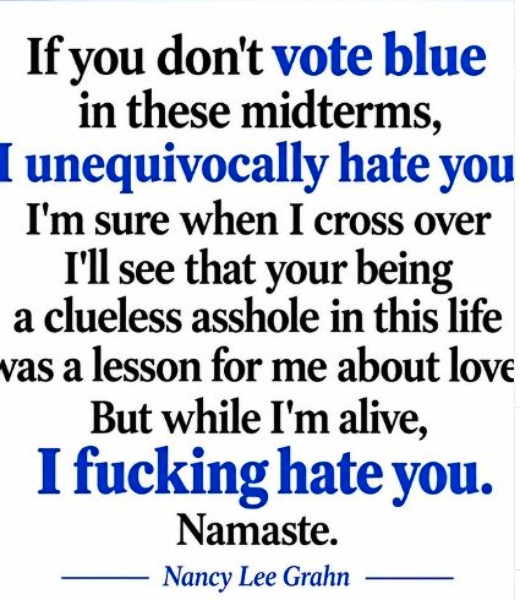 Midterms post seemed hostile - @nancyleegrahn - Instagram